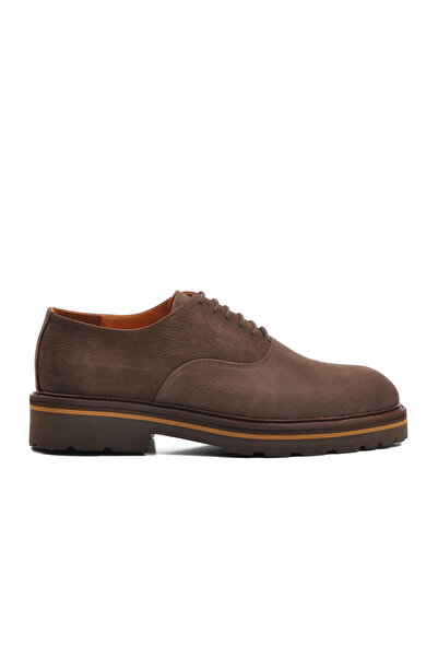 Aspor Brown Nubuck Genuine Leather Men's Classic Shoes Premium