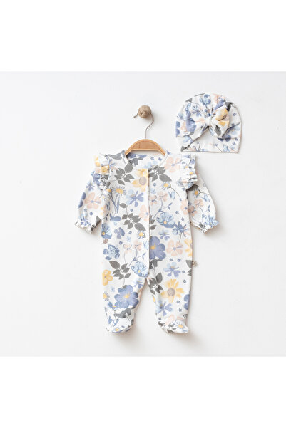 LennaBaby Floral Print 100% Cotton Newborn Baby Girl Romper with Bandana and ...