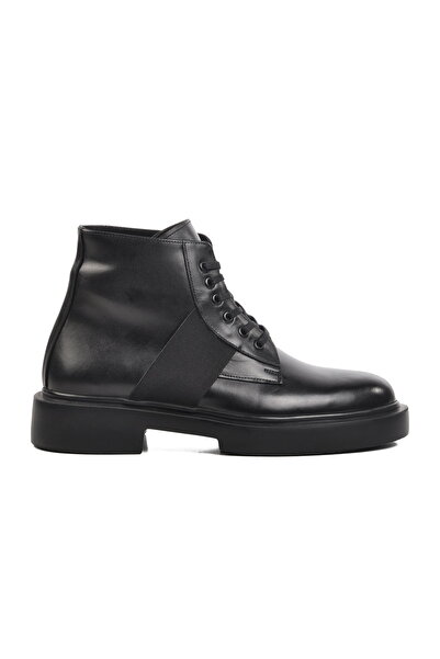 Aspor Black Genuine Leather Flat Men's Boots
