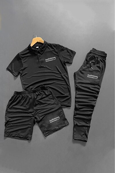 ByFourMan Polo Yaka Ambitions 3-Piece Printed Men's Scuba Bottom and Top Trac...