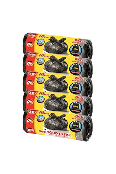 Oti Set of 5 Solid Extra Garbage Bags , 60L