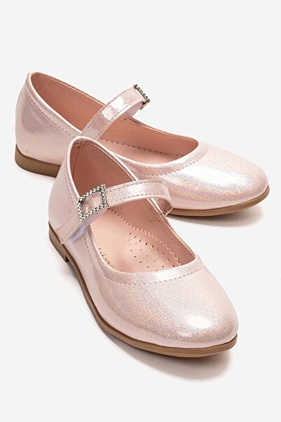 CCWAY AYAKKABI خوذة أمان للأطفال مرصّع بالأحجار بإبزيم حذاء مسطح PUDRA SİM