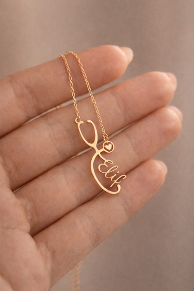Auryne Jewelry Özel Kolye Kutulu 925 Ayar Kişiye (Özel İstenilen İsimli) Stet...