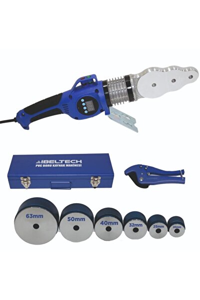 İBELTECH 1000W DİJİTAL Plastik Boru Kaynak Makinesi ÇANTALI 320'C 6 PARÇA PAFTA+MAKAS+Hassas Isı Ayarı