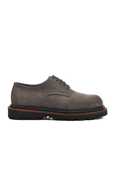 Aspor Gray Nubuck Genuine Leather Men's Classic Shoes