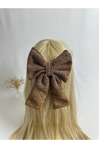 MegssStore Mustard Yellow Glittery Double Bow Automatic Buckle