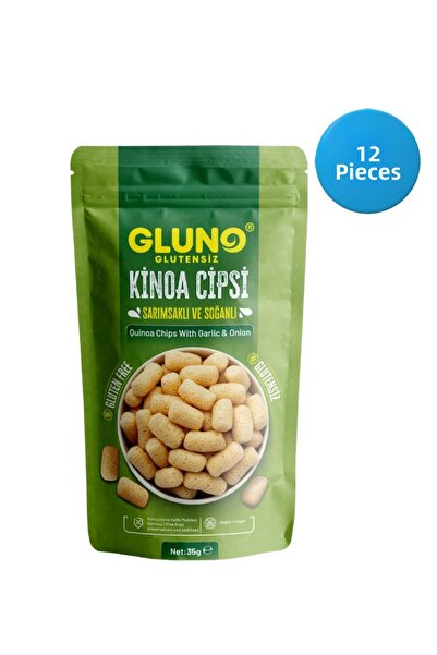 Gluno Glutensiz رقائق الكينوا بالثوم والبصل 35 جرام × 12 قطعة
