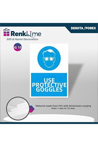 renklime Warning Sign - Use Protective Glasses