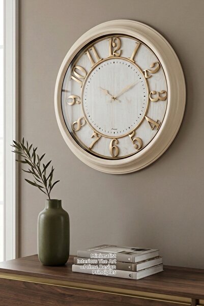 Frapan Home GLX 46 εκ. Premium Διακοσμητικό Ρολόι Τοίχου με Ανάγλυφους Αριθμο...