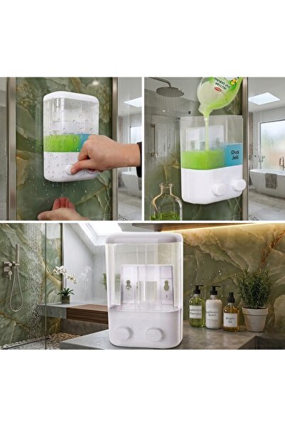 MAİN SHOP 1 ΤΕΜ. Αυτοκόλλητος Χειροκίνητος Διανομέας Σαπουνιού για Ντουζιέρα,...