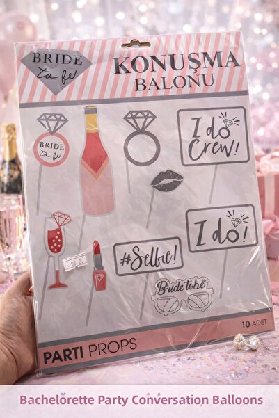 TR Bride to Be Speech Balloon Set – Bachelorette Party Photo Accessory 10 Pieces
