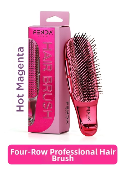 Fenda Επαγγελματική συμπαγής ροζ βούρτσα μαλλιών 4 ακίδων FNDFPRO00001PN