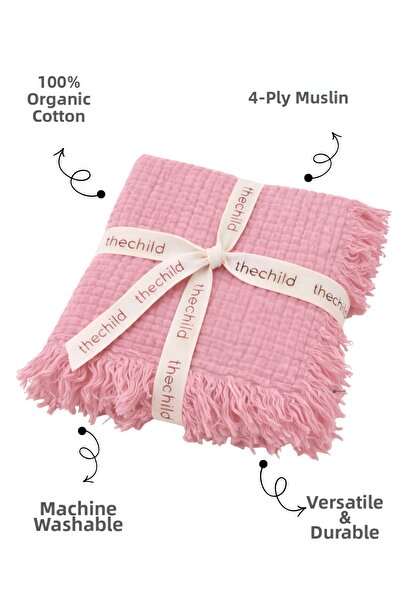 thechild baby collection 100% Organic Cotton 4-Layer Muslin Blanket – 120X110 cm |   A+ Soft Blanket , Hypoallergenic