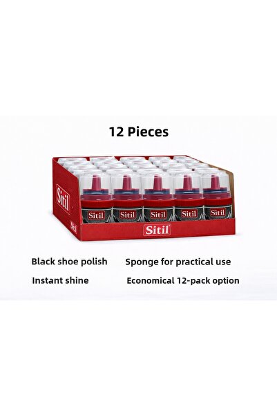 CT STONES Sitil Classic Shoe Polish Black Shine Sponge 12 Pieces