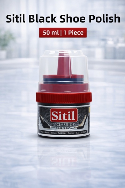 CT STONES Sitil Classic Shoe Polish Black Shine with Sponge 1 Piece