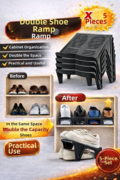 Funny Life 5 piese de rampă dublă pentru pantofi - Organizator pentru dulap, ...