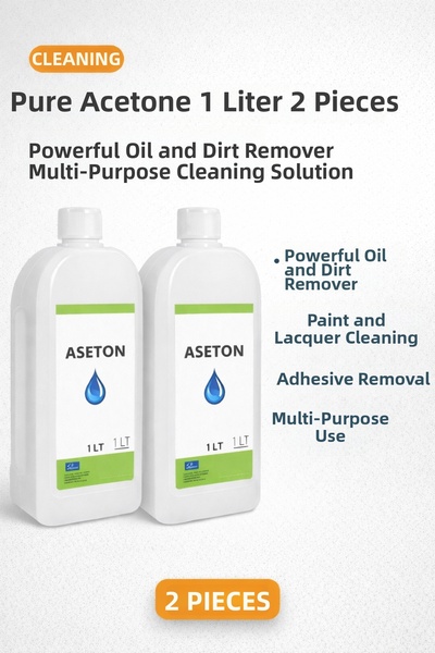 CT STONES أسيتون نقي 1 لتر قطعتين سائل تنظيف قوي متعدد الأغراض يزيل الزيوت وا...