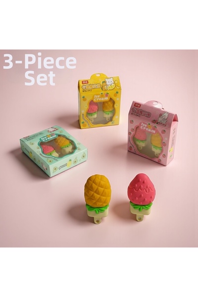 Beimo Ice Cream Erasers Double Set of 3, Ice Cream Erasers in Double Box (3 P...