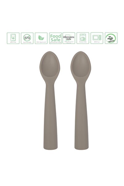 jojobebek ملعقة طعام سيليكون للأطفال / لون رمادي