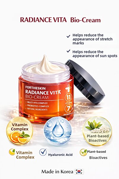 JEJUDO Radiance Vita Bio Cream 50 ml – Anti-Blemish Cream with Vitamin C, Nia...