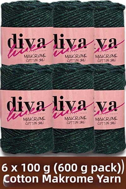 Diva İplik Diva Makrome Cotton Simli 190 Zmr (Pack of 6)