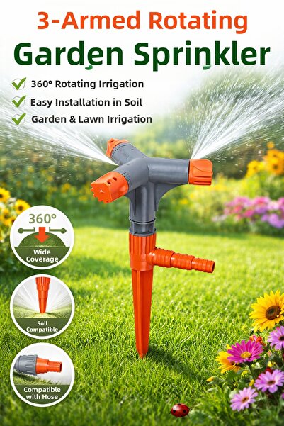 DESIPHON نافورة دوارة دائرية، نافورة ري للحدائق، رشاشات توربو، جهاز ري للحدائ...