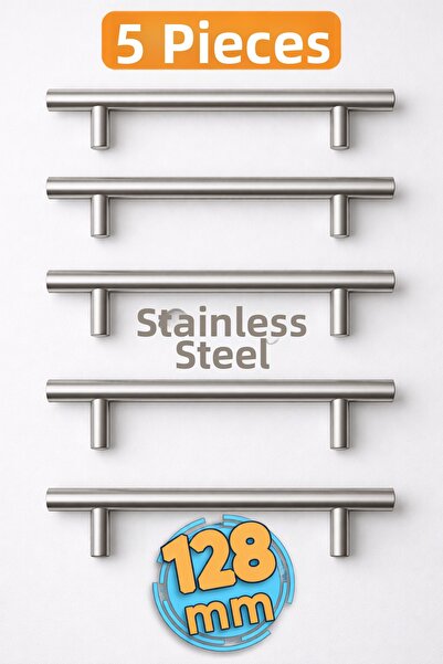 Badem10 Alteta (128 mm - 12,8 cm) Inox Metal 5 buc Mobilier Bucătărie Sertar ...