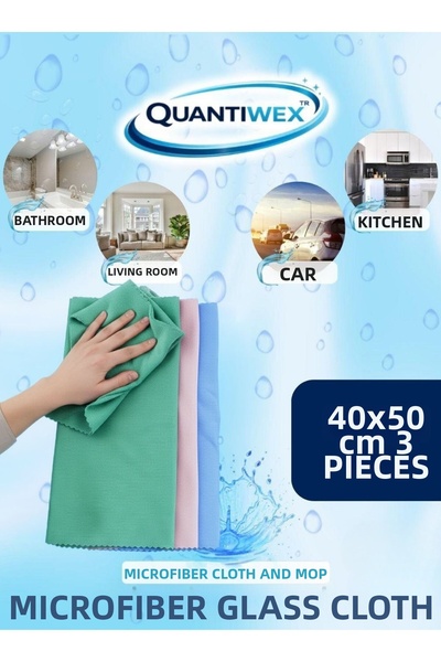 Nemere قطعة قماش من الألياف الدقيقة لتنظيف الزجاج 40x50 سم 3 قطع قماش لتنظيف ...