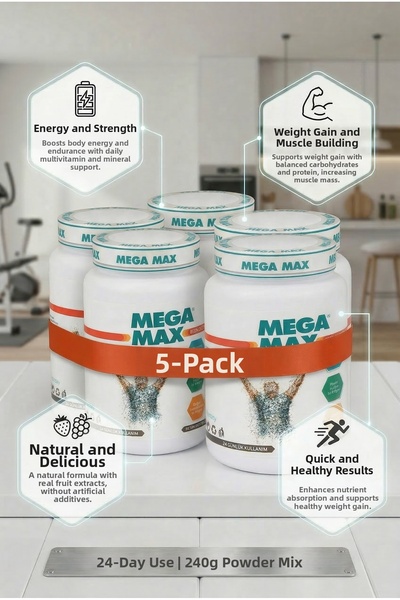 Megamax مسحوق مساعد على فقدان الوزن ودعم التغذية 240 جرام (5 قطع)