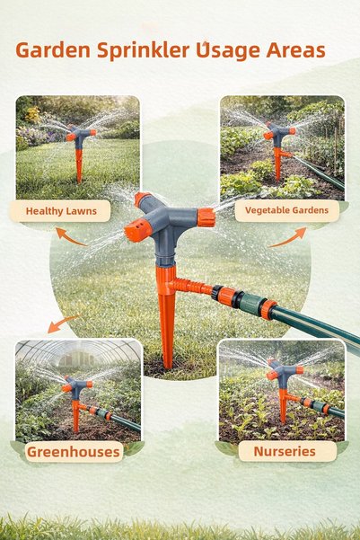 DESIPHON Circular Rotating Sprinkler Stake Garden Irrigation Sprinkler Turbo Sprinklers Lawn Garden Watering Apparatus