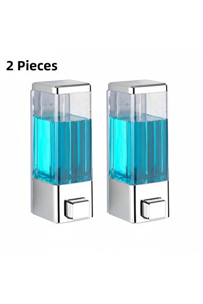 seahome 2 Pieces Adhesive Wall Mounted Bathroom and Kitchen Manual Liquid Soa...