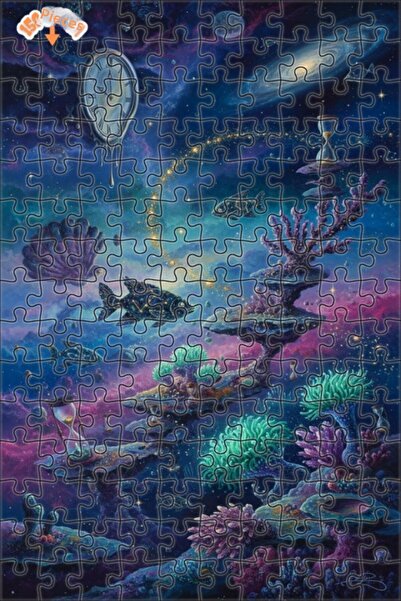 Esranın Dünyası لغز خشبي لسمك المجرة المختفية في الزمن، مزدوج الطبقات إطارًا،...