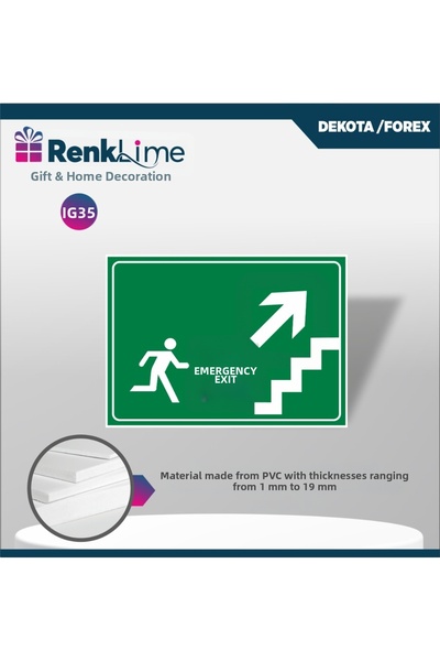 renklime Warning Sign - Emergency Exit Right