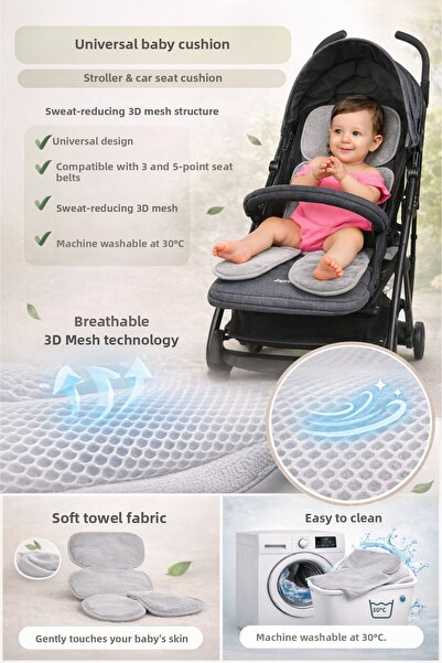 ubeybi يونيفرسال بيبي مين جلد - مقعد سيارة وسرير أطفال شبكي ثلاثي الأبعاد يقل...