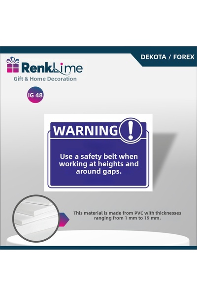 renklime Warning Sign - Use Safety K Belt