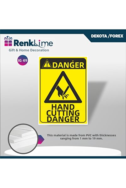 renklime Warning Sign - Danger of Hand Cutting