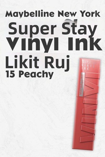 Maybelline New York Ruj lichid Super Stay Vinyl Ink, culoarea 15 Peachy