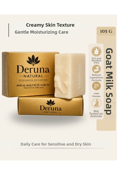 DERUNA NATURAL صابون حليب الماعز الطبيعي |   +5 زيوت طبيعية تدعم العناية بالإ...