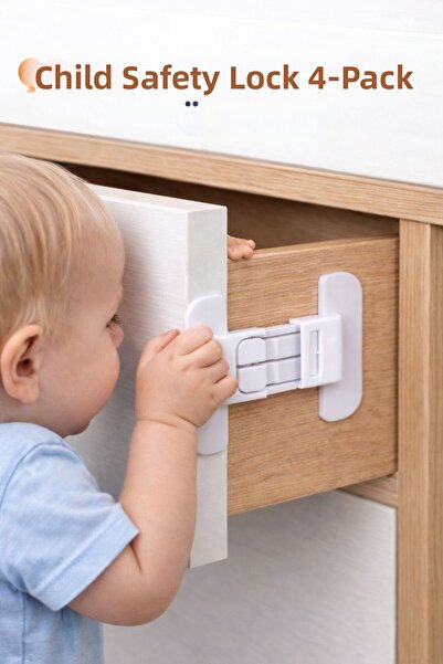 genel tr 4 Pieces Refrigerator, Drawer and Cabinet Door Child Safety Lock
