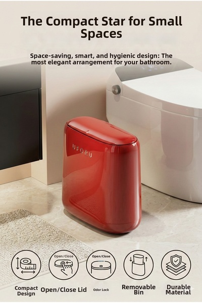 Playtronik Κάδος απορριμμάτων τουαλέτας 12L με λεπτή σχεδίαση και ανοιγόμενο ...