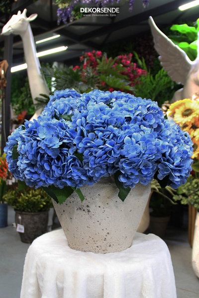 Dekorsende Buchet de hortensie artificială cu textura umedă 43 cm albastru de...