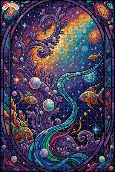 Esranın Dünyası لغز خشبي مكون من مزدوج الطبقات إطارًا بتصميم زجاجي ملون لحياة...