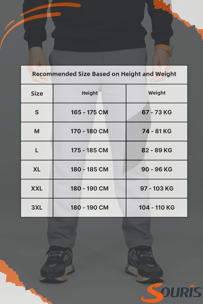 Souris Men's Gray Regular Fit Jogger Pants Sweatpants with Zipper on the Side Pocketed Pack of Cotton