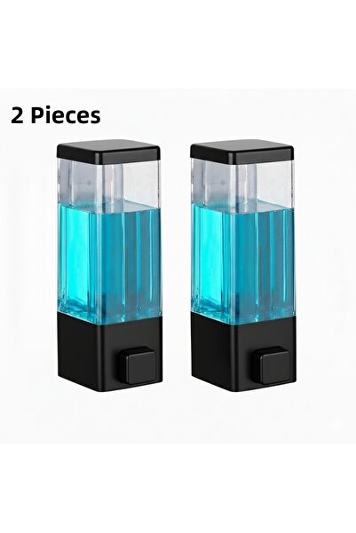 seahome 2 Pieces Adhesive Wall Mounted Bathroom and Kitchen Manual Liquid Soa...