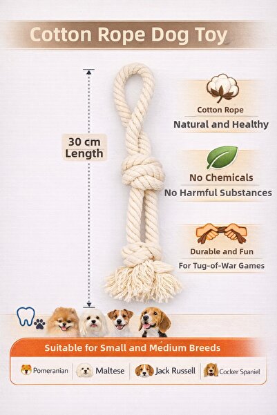 Eva & Wall-e Cotton Rope Dog Toy for Small Breeds |   Teeth Cleaner String Ch...