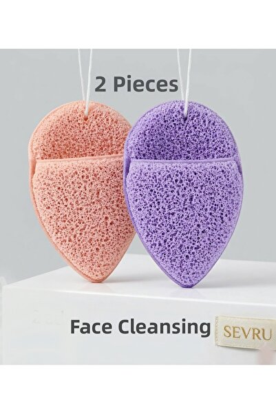 SEVRU إسفنجة تنظيف وتقشير الوجه، إسفنجة تنظيف الوجه قابلة للتركيب، عبوة من قط...