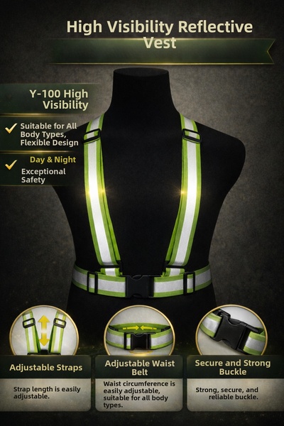 lawrenceshop Reflective Safety Vest Practical Phosphorescent Vest Motor Bicyc...