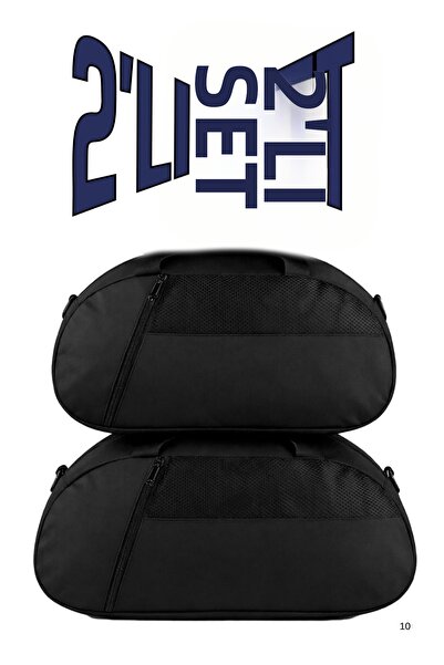KAFF 2-Piece Black Hand Travel Sports Bag with Front Pocket and Adjustable Sh...