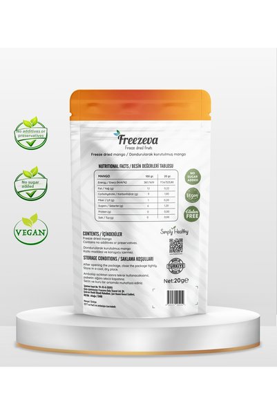 Freezeva 6-Pack Freeze Dried Mango (Freeze Dried Mango) Freeze Dry Mango Dried 6X20 Gr
