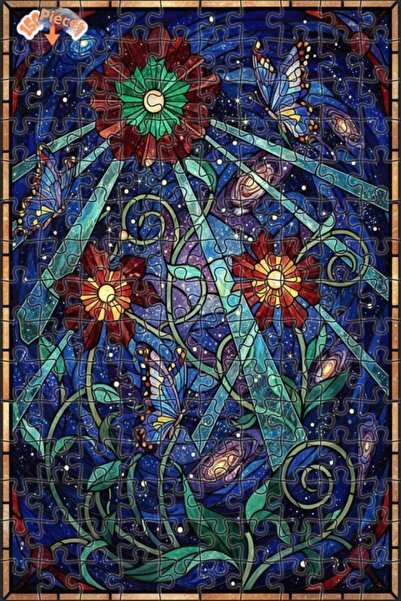 Esranın Dünyası لغز فني خشبي للزهور الغامضة في الكون، مزدوج الطبقات إطارًا، م...